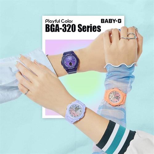 Đồng hồ Baby-G 42.4 mm Nữ BGA-320-2A1DR Màu Xanh nhạt