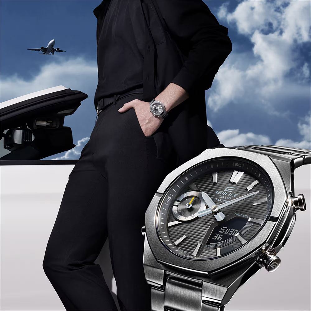 Đồng hồ Edifice Casio 43 mm Nam ECB-S10D-8ADF Màu Bạc