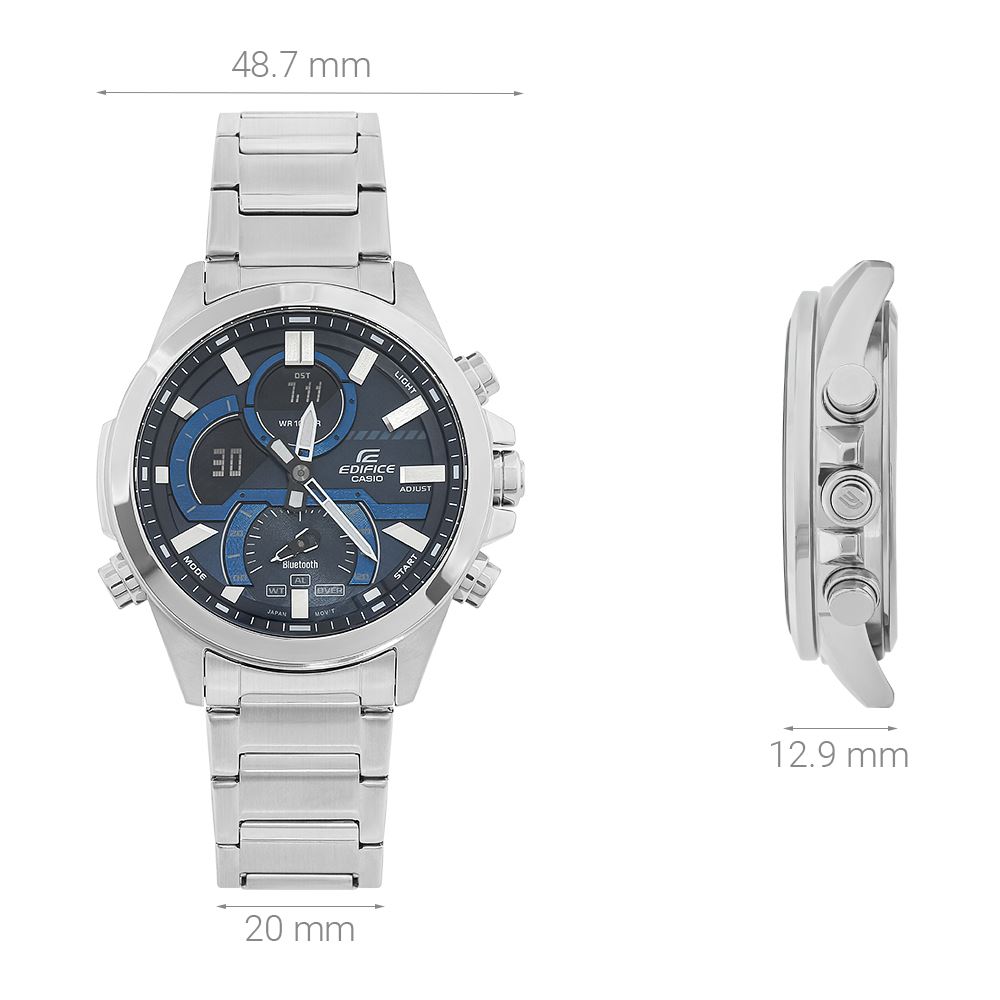 Đồng hồ Edifice Casio 48.7 mm Nam ECB-30D-2ADF Màu Bạc
