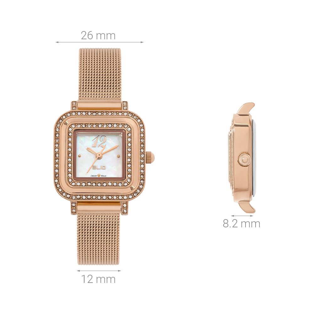 Đồng hồ Elio Elegant Lady 26 mm Nữ ES207-02 Màu Vàng Hồng