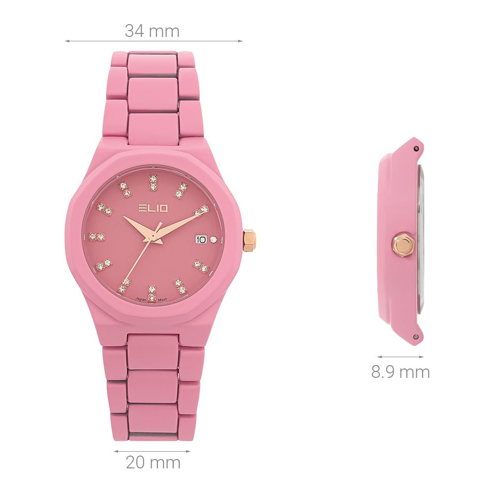 Đồng hồ Elio 34 mm Nữ ES220-01 Màu Hồng