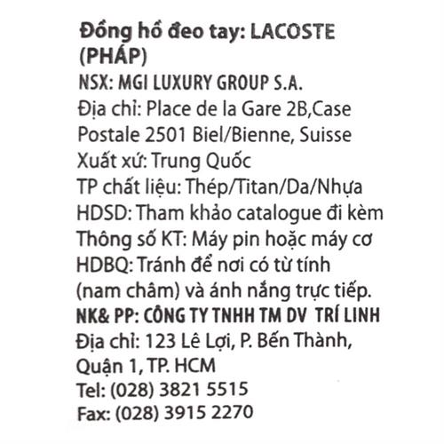 Đồng hồ Lacoste 36 mm Trẻ em 2020142 Màu Xanh