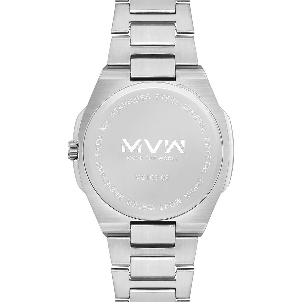 Đồng hồ MVW 40 mm Nam MS103-02 Màu Bạc