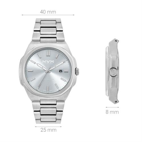 Đồng hồ MVW 40 mm Nam MS103-02 Màu Bạc