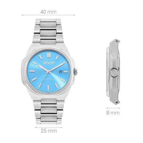 Đồng hồ MVW 40 mm Nam MS103-03 Màu Bạc