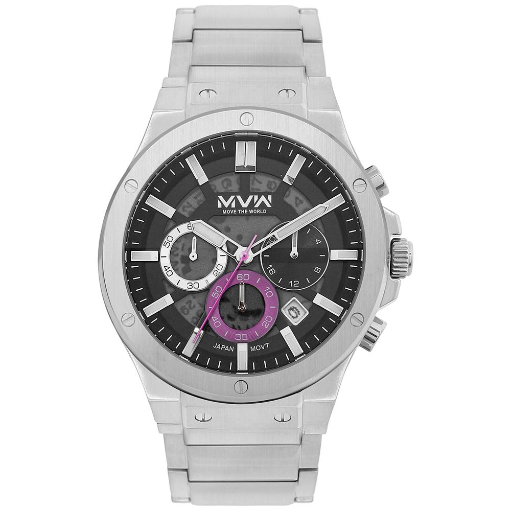 Đồng hồ MVW Sport 43 mm Nam MS108-01 Màu Bạc