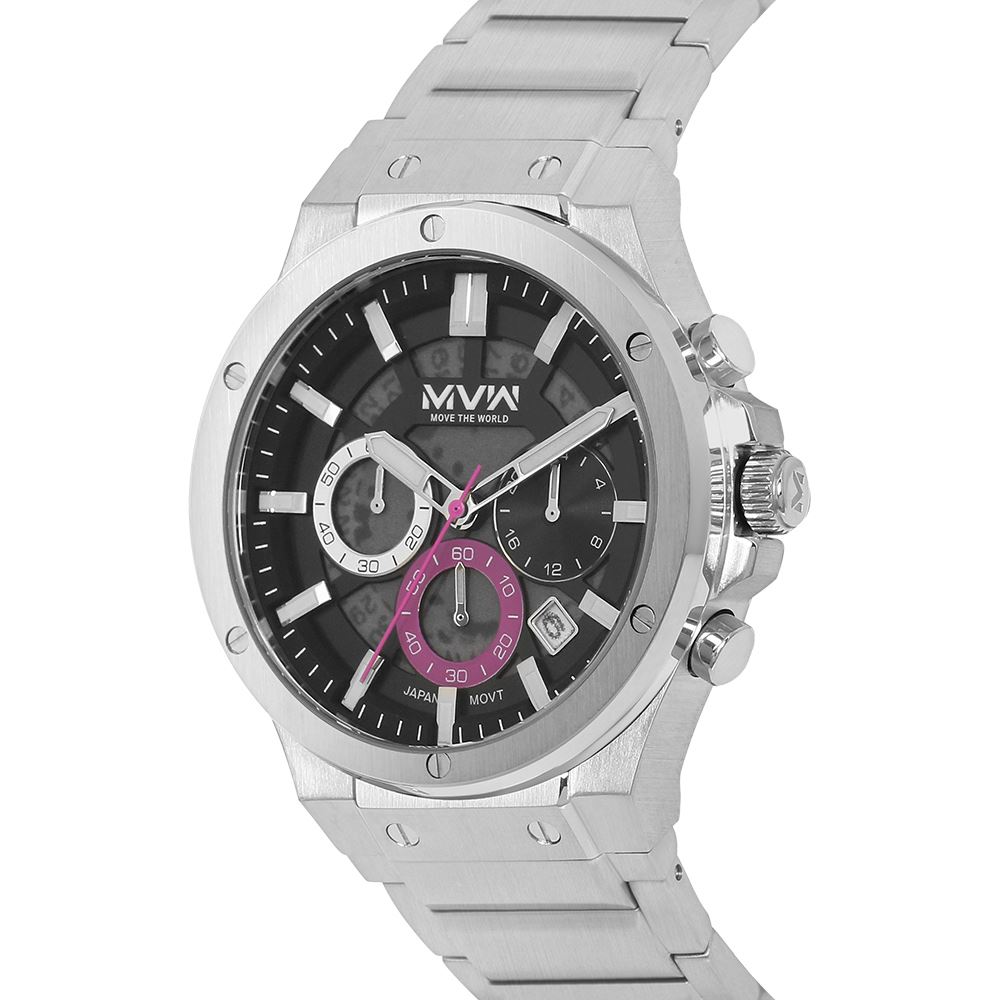 Đồng hồ MVW Sport 43 mm Nam MS108-01 Màu Bạc