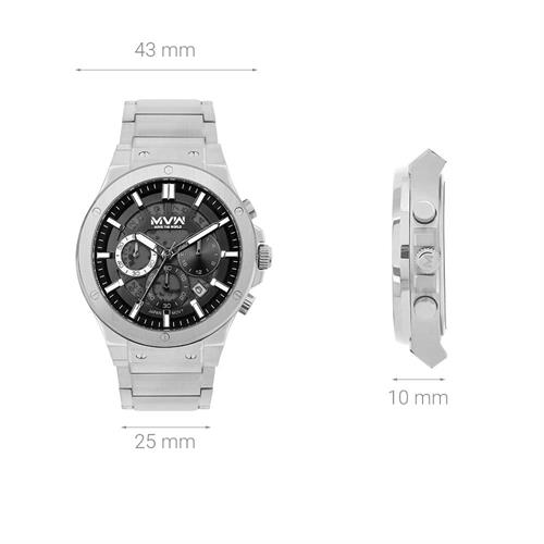 Đồng hồ MVW Sport 43 mm Nam MS108-02 Màu Bạc