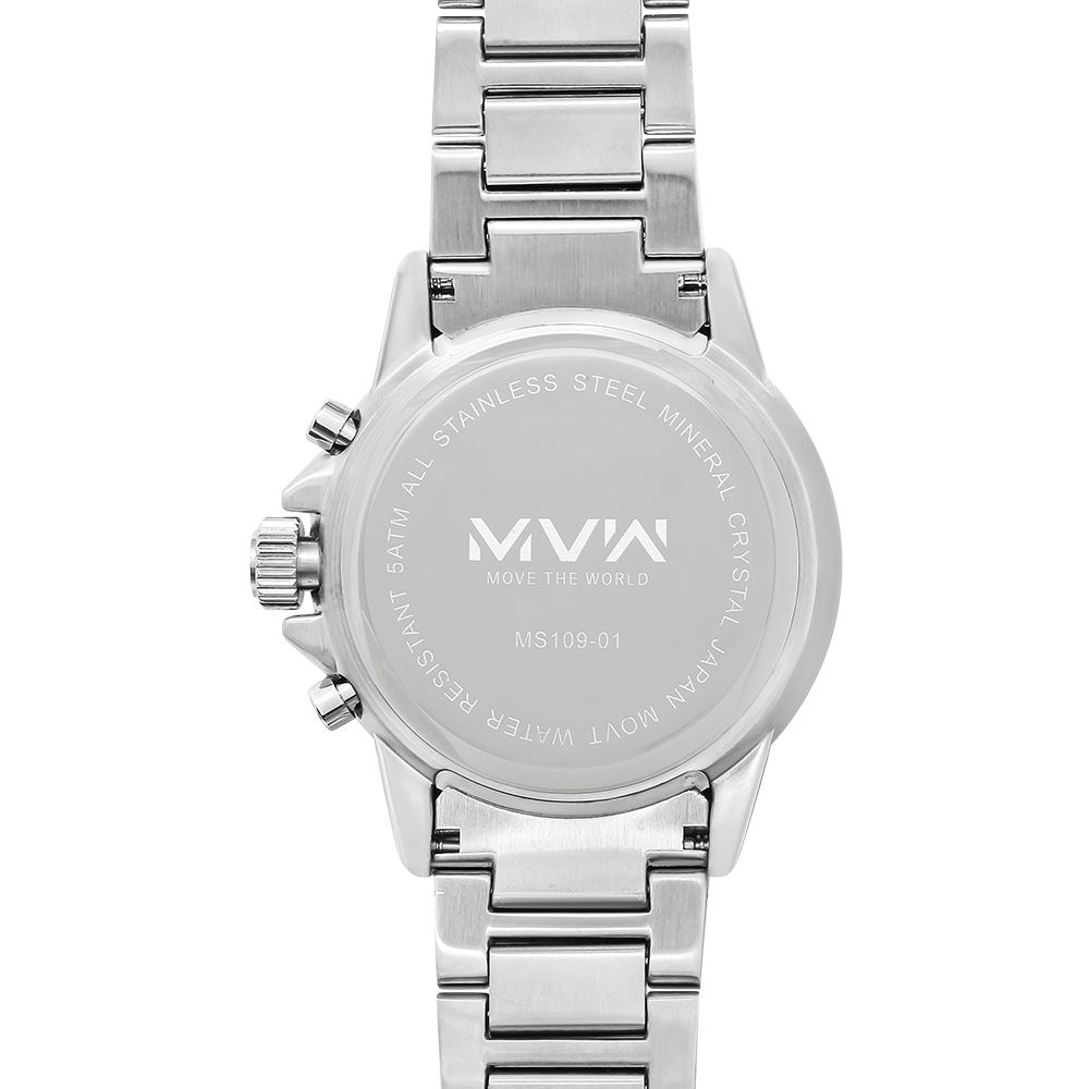 Đồng hồ MVW Sport 44.5 mm Nam MS109-01 Màu Bạc