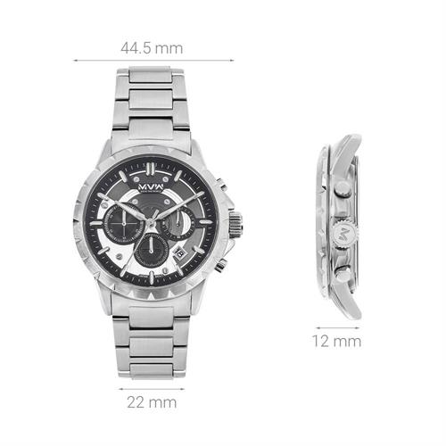 Đồng hồ MVW Sport 44.5 mm Nam MS109-01 Màu Bạc