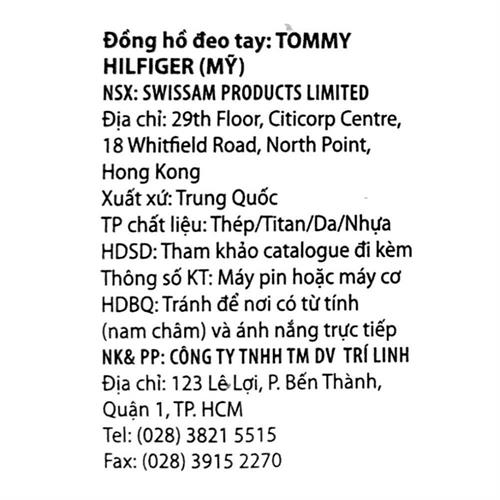 Đồng hồ Tommy Hilfiger Legend 44 mm Nam 1710565 Màu Đen