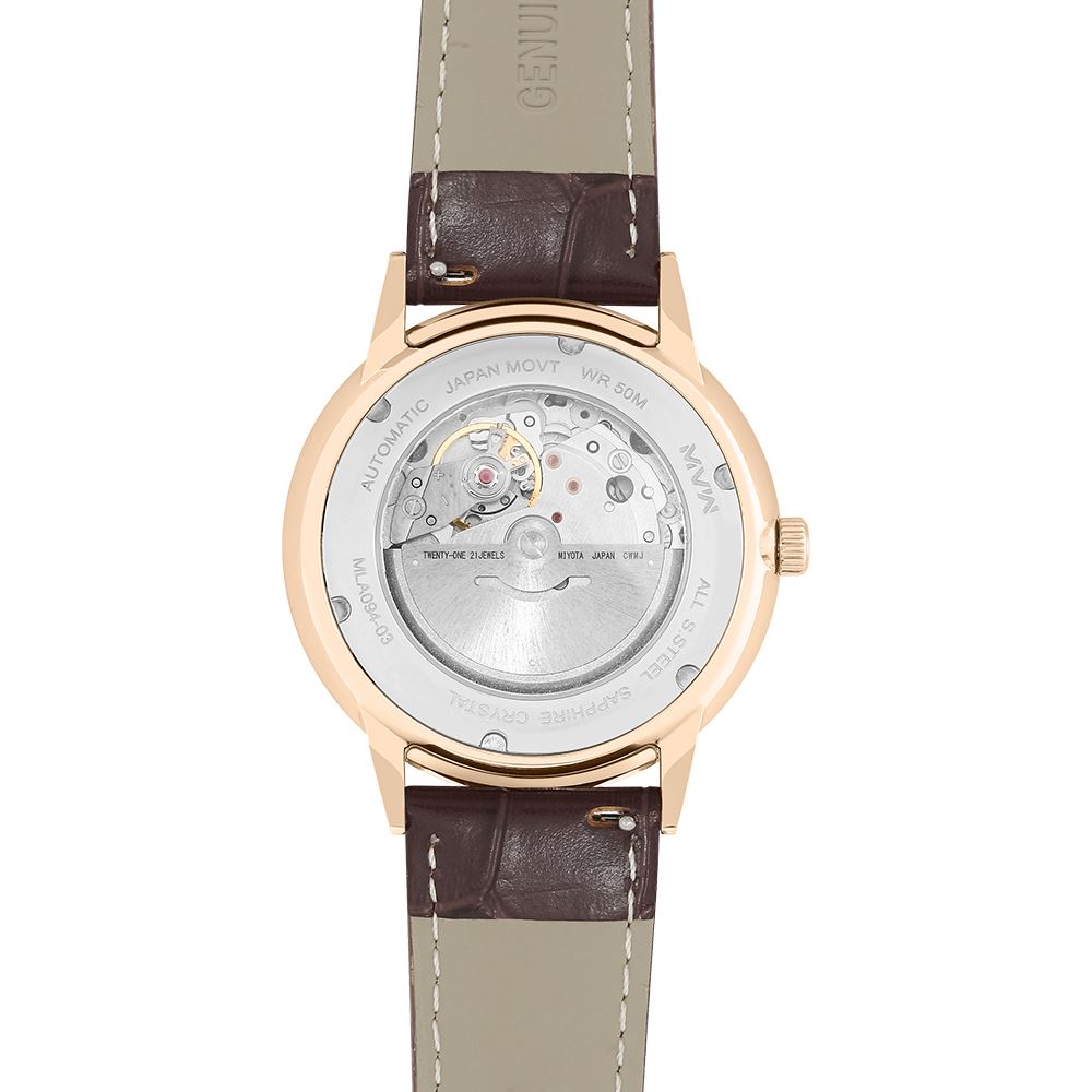 Đồng hồ MVW 42 mm Nam MLA094-01 Màu Nâu