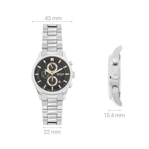 Đồng hồ MVW Sport 43 mm Nam MS106-01 Màu Bạc