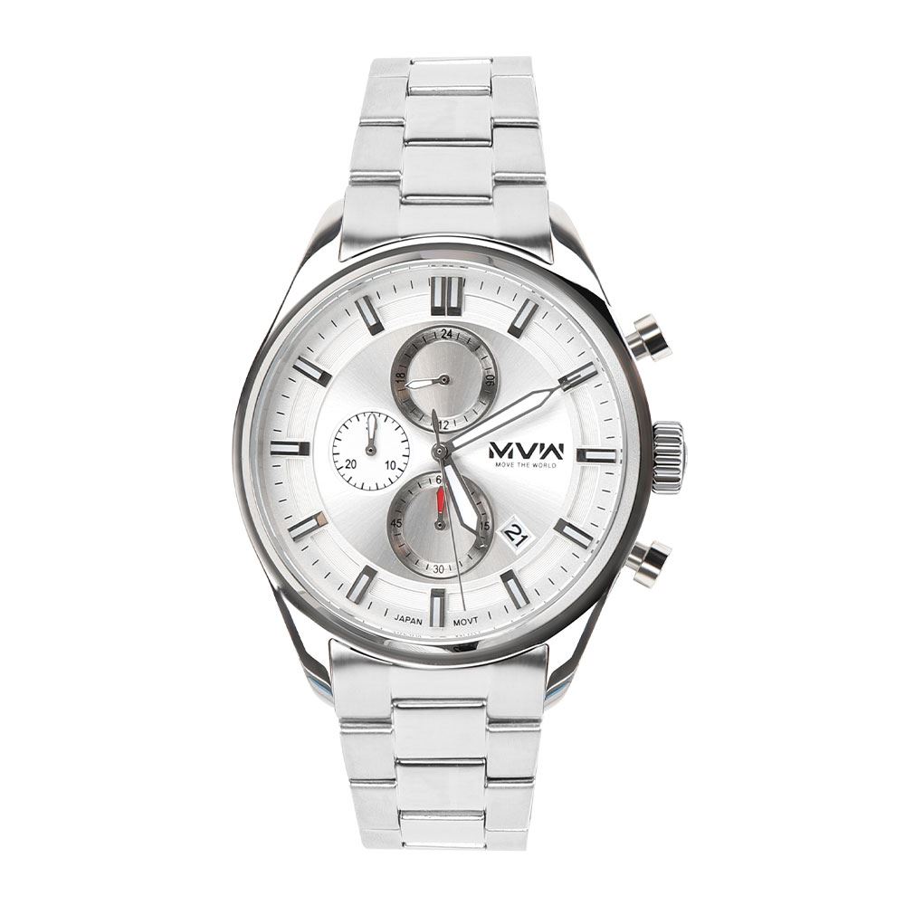 Đồng hồ MVW Sport 43 mm Nam MS106-02 Màu Bạc