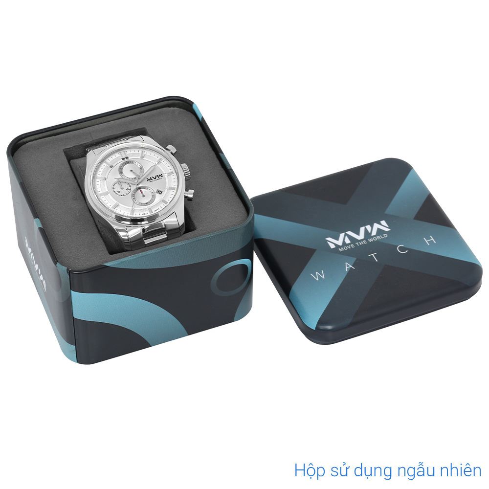 Đồng hồ MVW Sport 43 mm Nam MS106-02 Màu Bạc