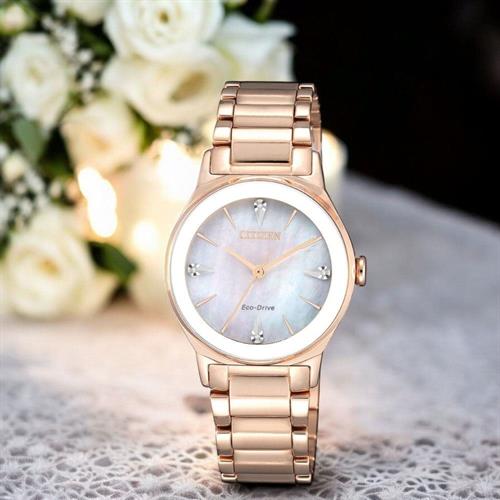 Đồng hồ Citizen 28 mm Nữ EM0738-80D Màu Vàng Hồng