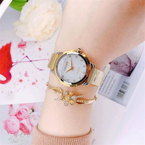 Đồng hồ Citizen 32 mm Nữ EM0794-54D Màu Vàng