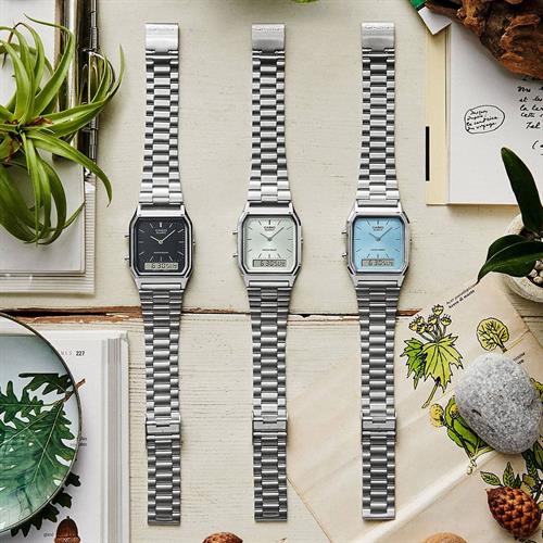 Đồng hồ Casio 29.8 mm Unisex AQ-230A-7AMQYDF Màu Bạc