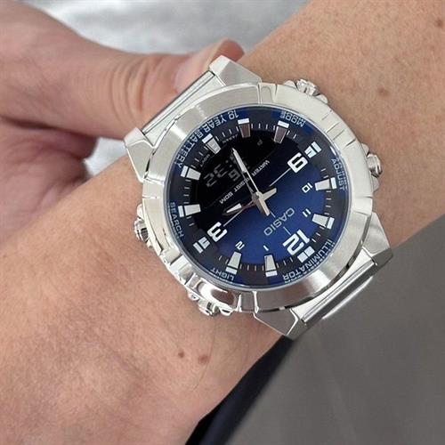 Đồng hồ Casio 44 mm Nam AMW-870DA-2A1VD Màu Bạc