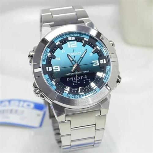 Đồng hồ Casio 44 mm Nam AMW-870DA-2A2VDF Màu Bạc