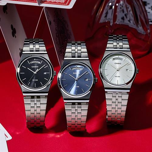 Đồng hồ Casio 35 mm Nam MTP-B146D-2AVDF Màu Bạc