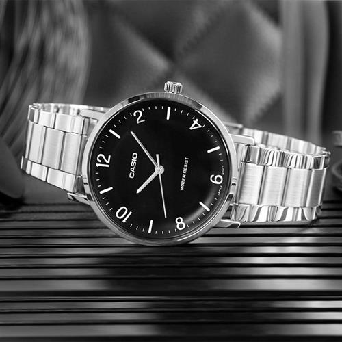 Đồng hồ Casio 40 mm Nam MTP-VT03D-1BDF Màu Bạc