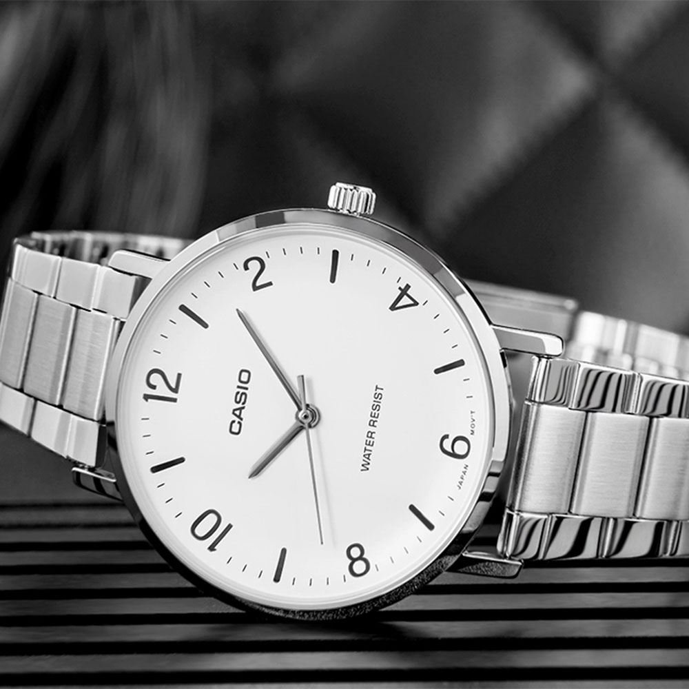 Đồng hồ Casio Timeless 40 mm Nam MTP-VT03D-7BDF Màu Bạc