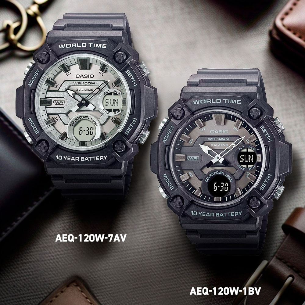 Đồng hồ Casio Timeless 52.2 mm Nam AEQ-120W-1BVDF Màu Đen