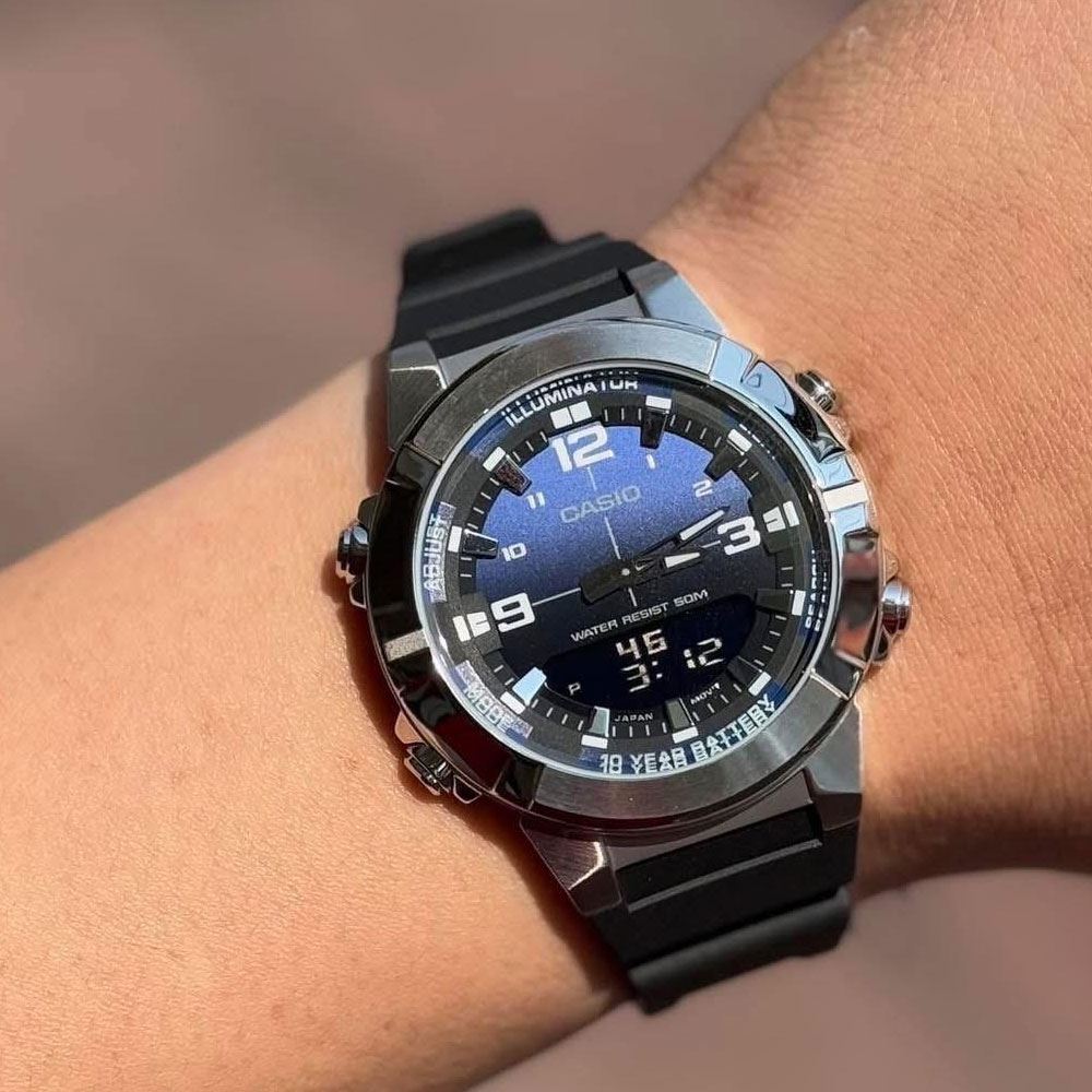 Đồng hồ Casio Timeless 44 mm Nam AMW-870A-2AVDF Màu Đen