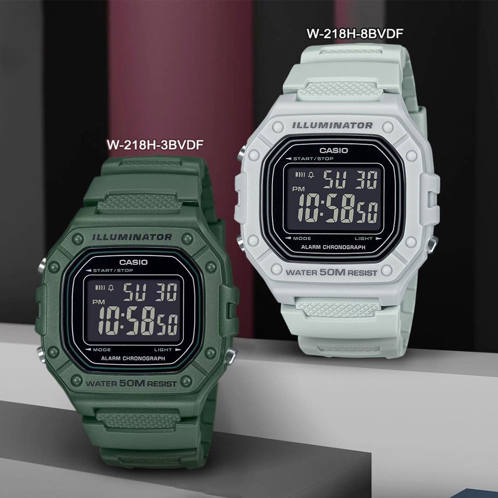 Đồng hồ Casio Timeless 43.2 mm Nam W-218H-8BVDF Màu Trắng