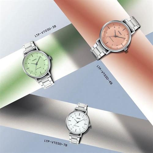 Đồng hồ Casio 34 mm Nữ LTP-VT03D-7BDF Màu Bạc