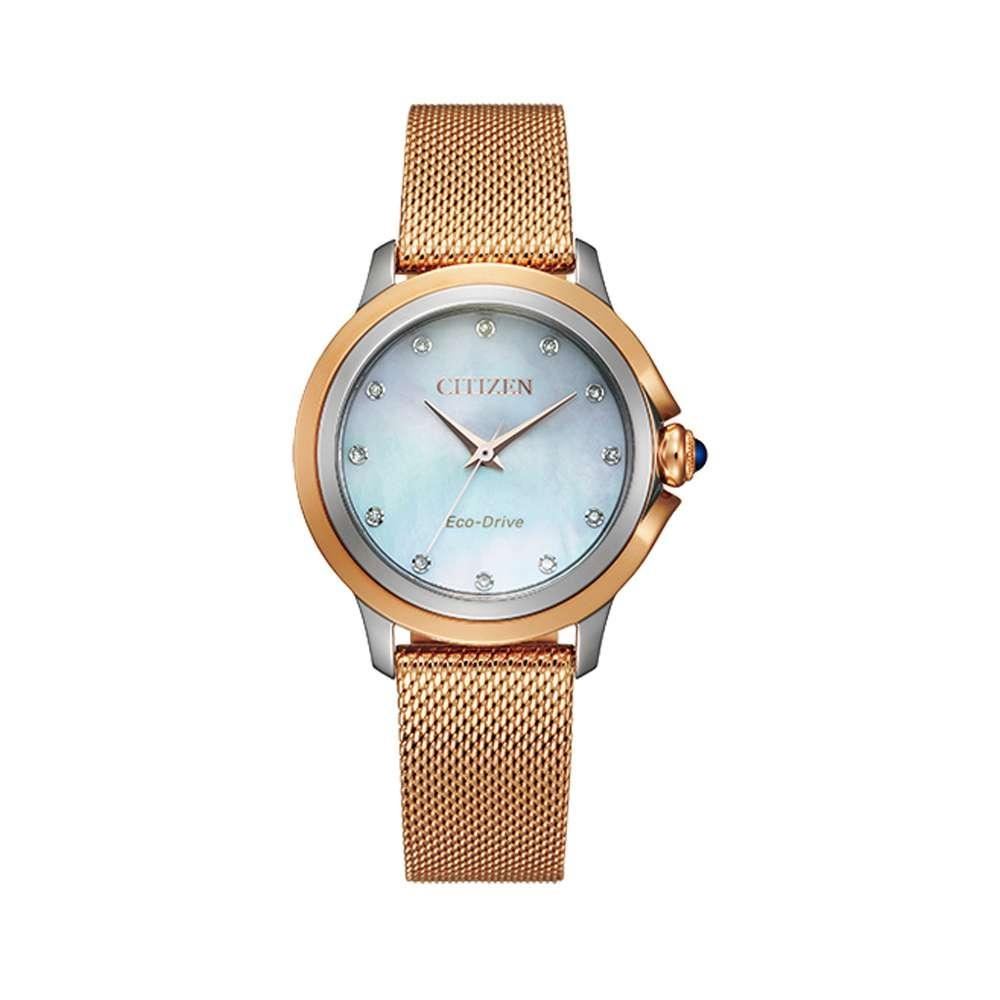 Đồng hồ Citizen 32 mm Nữ EM0796-75D Màu Vàng Hồng