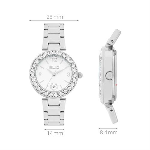 Đồng hồ Elio Starlight 28 mm Nữ ES229-01 Màu Bạc