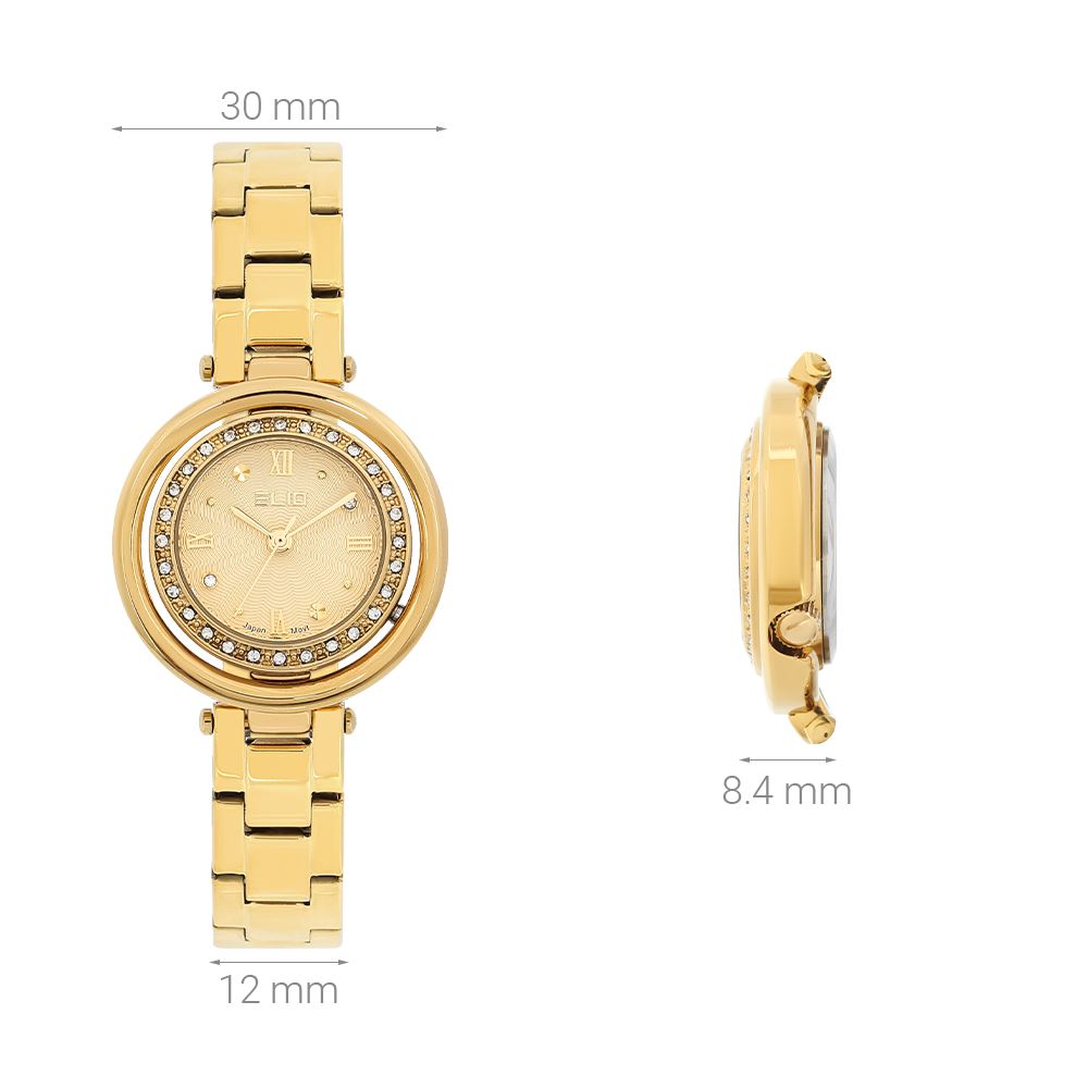Đồng hồ Elio Sunshine 30 mm Nữ ES234-03 Màu Vàng