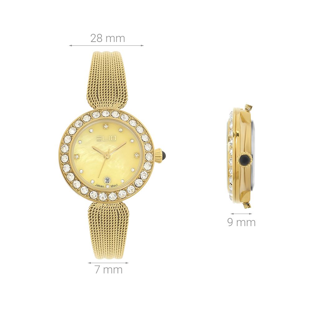 Đồng hồ Elio Sunshine 28 mm Nữ ES236-02 Màu Vàng