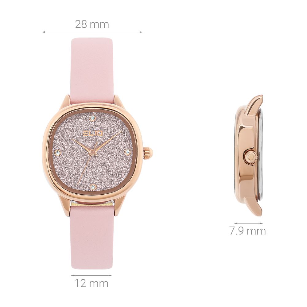 Đồng hồ Elio Starlight 28 mm Nữ EL158-04 Màu Hồng