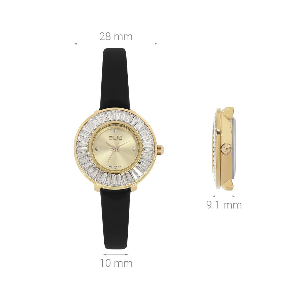 Đồng hồ Elio 28 mm Nữ EL177-01 Màu Đen