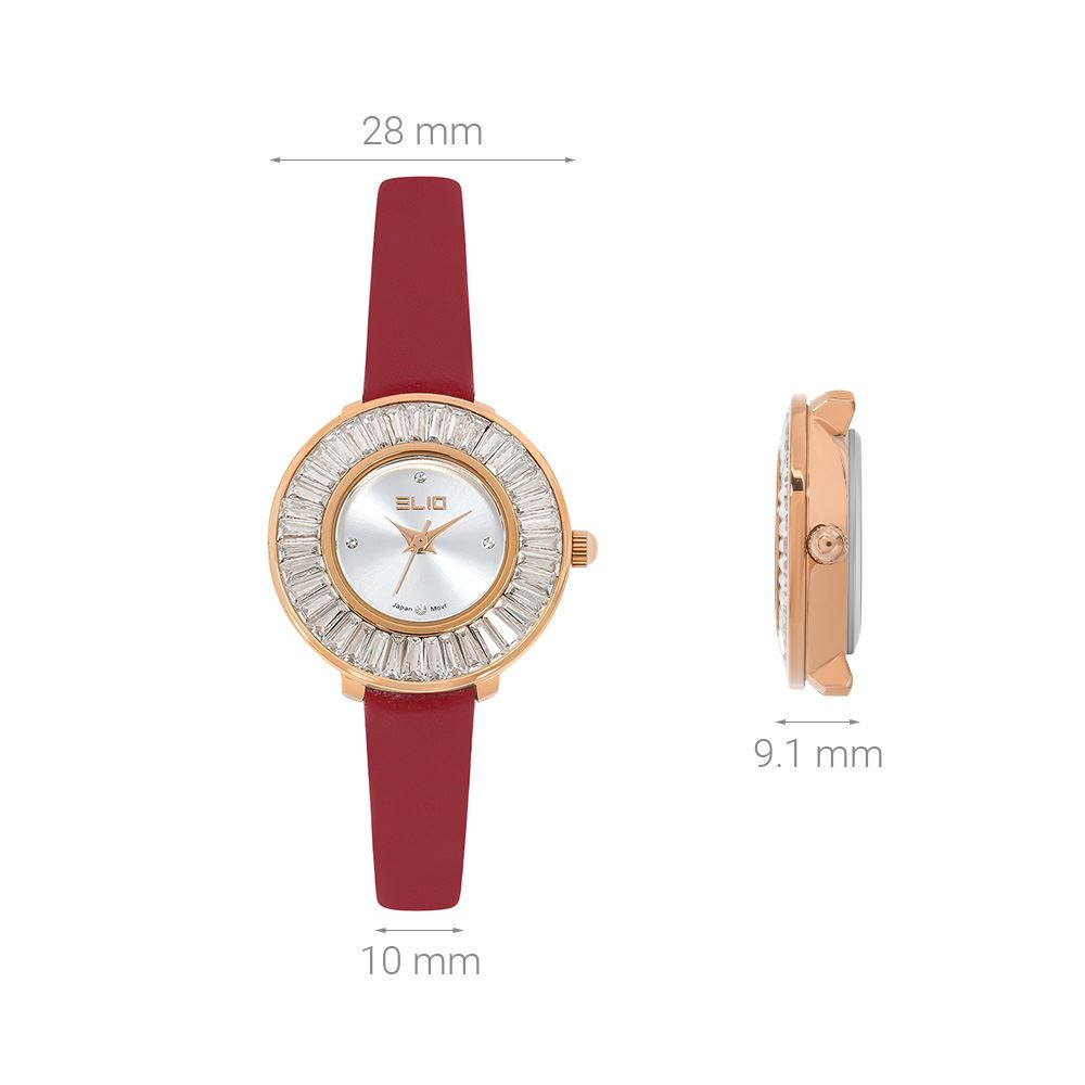Đồng hồ Elio 28 mm Nữ EL177-02 Màu đỏ