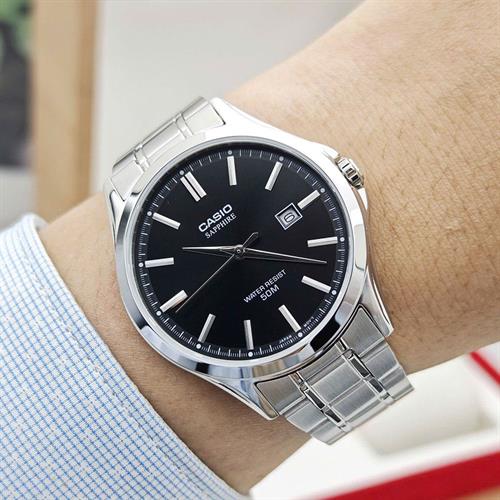 Đồng hồ Casio 41.3 mm Nam MTS-115D-1AVDF Màu Bạc