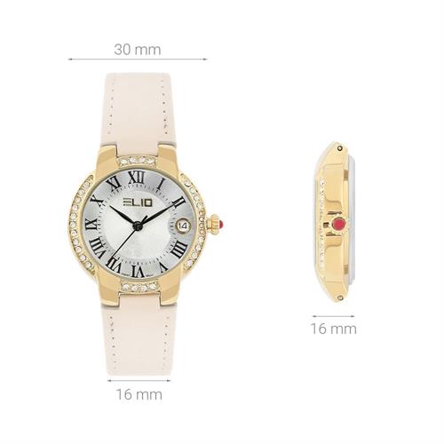 Đồng hồ Elio 30 mm Nữ EL185-02 Màu Màu be