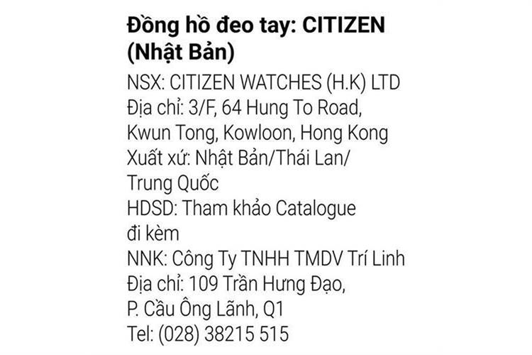 Đồng hồ Citizen 28 mm Nữ EQ0612-07A Màu Đen