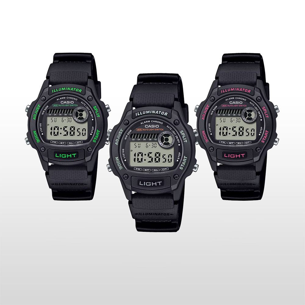 Đồng hồ Casio Timeless 36.6 mm Unisex W-220H-1AVDF Màu Đen