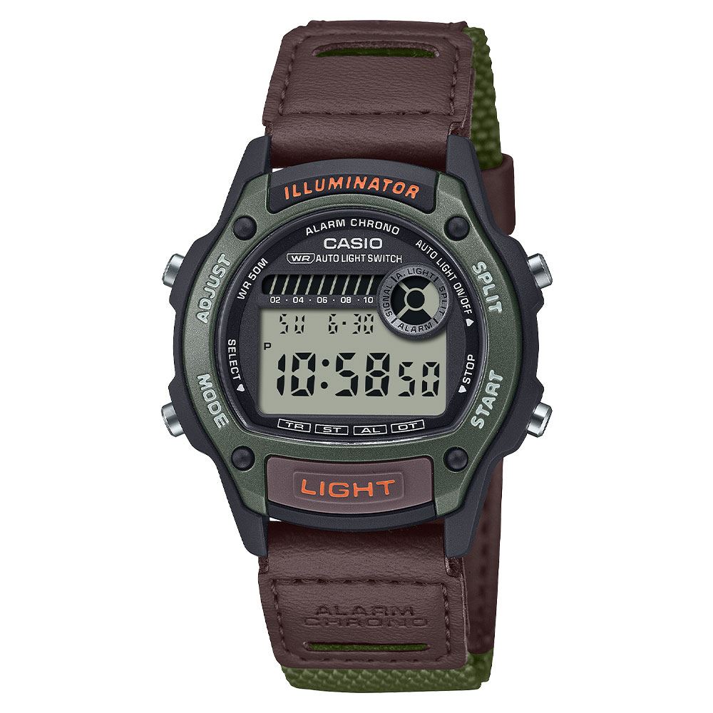 Đồng hồ Casio Timeless 36.6 mm Unisex W-220HF-3AVDF Màu Nâu