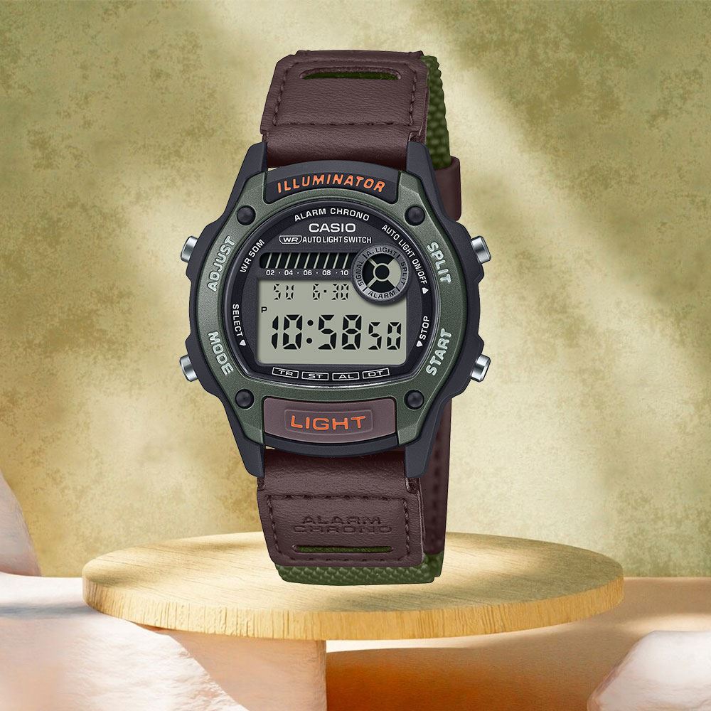 Đồng hồ Casio Timeless 36.6 mm Unisex W-220HF-3AVDF Màu Nâu
