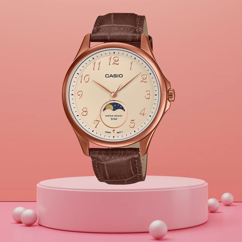 Đồng hồ Casio Timeless 42.5 mm Nam MTP-M110RL-5AVDF Màu Nâu
