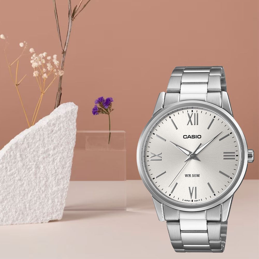 Đồng hồ Casio Timeless 40 mm Nam MTP-1303DD-7AVDF Màu Bạc