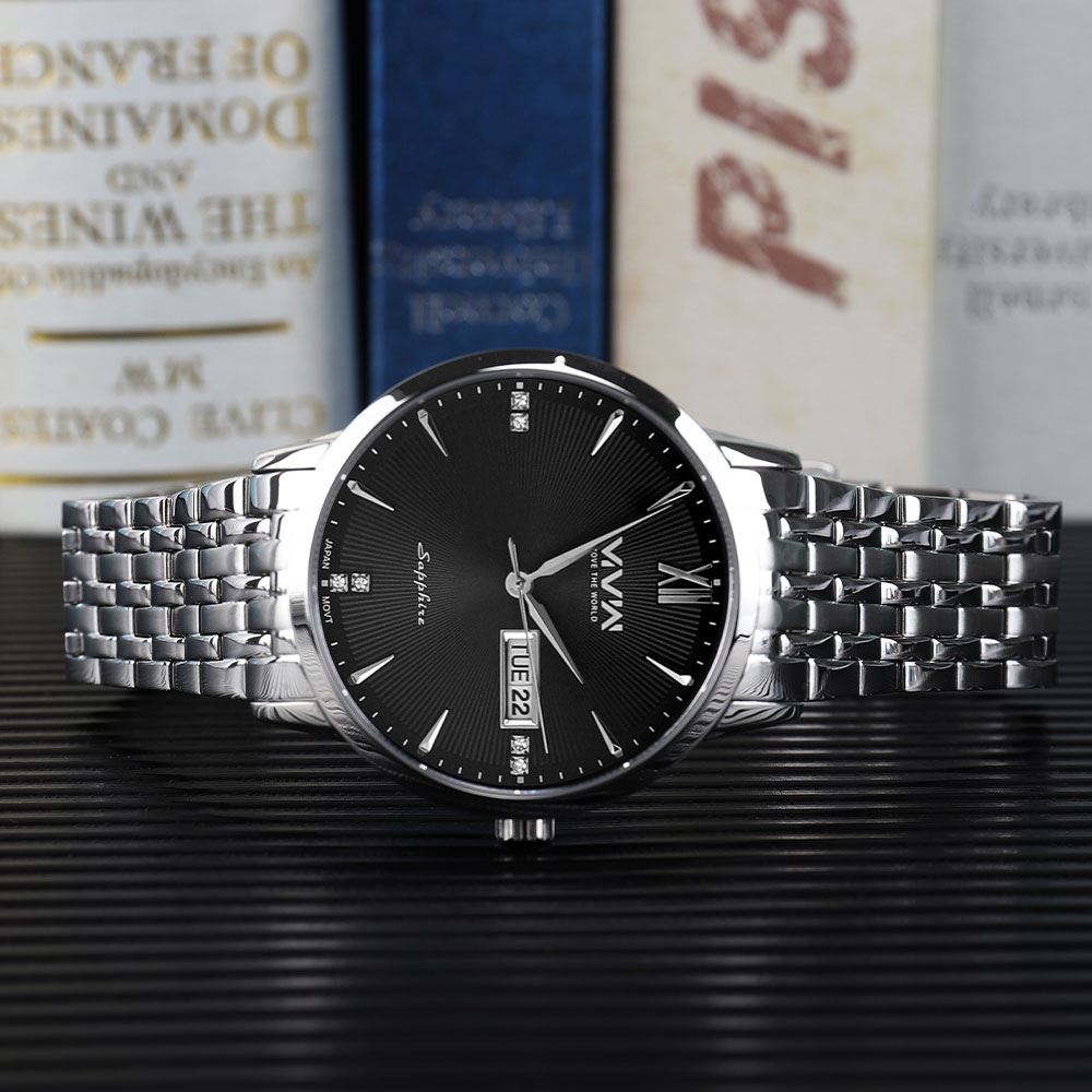 Đồng hồ MVW 40 mm Nam MS100-02 Màu Bạc