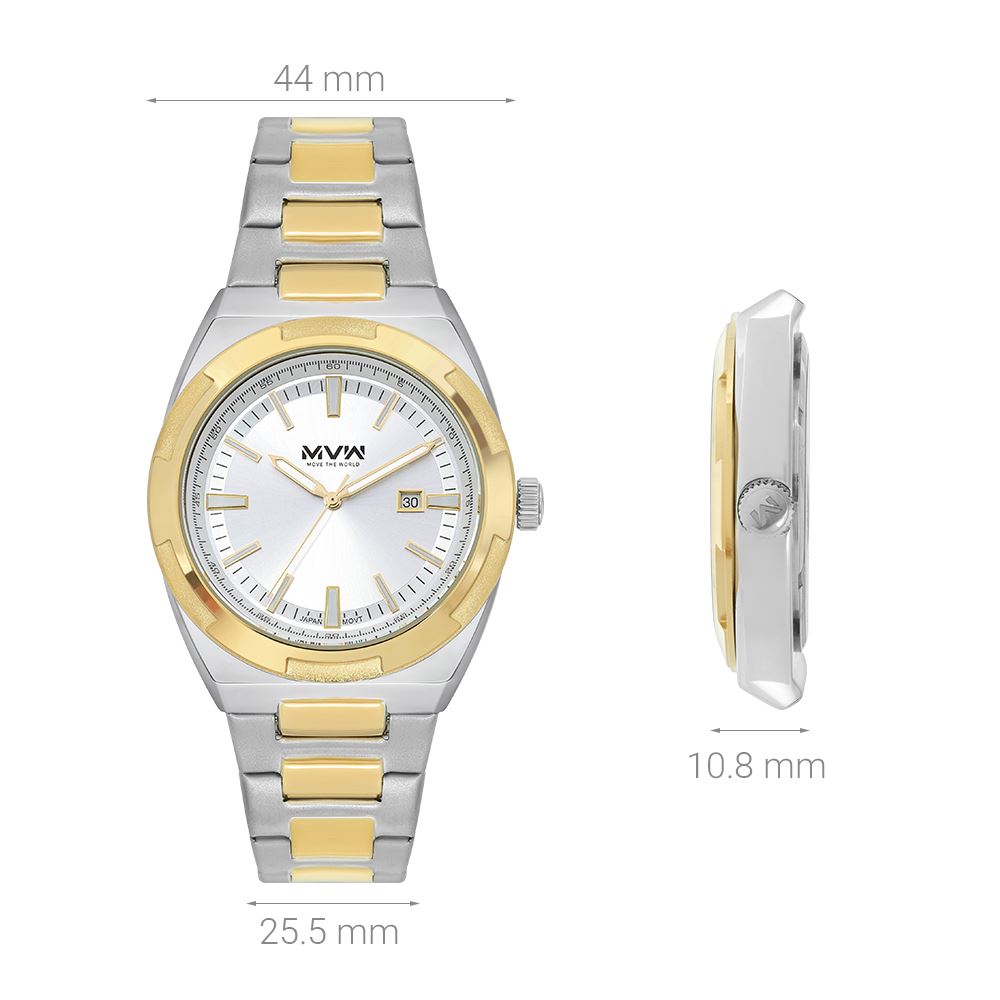Đồng hồ MVW 44 mm Nam SS30725-01 Màu Màu kết hợp