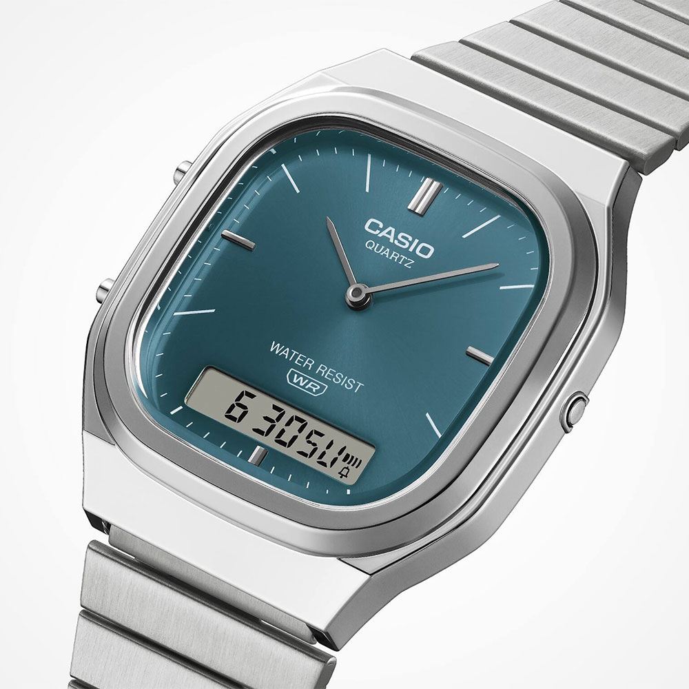 Đồng hồ Casio Vintage 35.8 mm Unisex AQ-240E-3ADF Màu Bạc