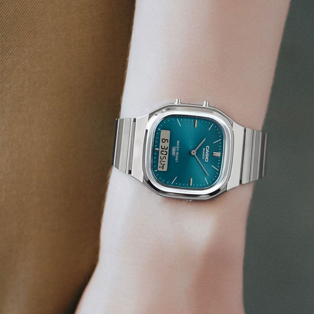 Đồng hồ Casio Vintage 35.8 mm Unisex AQ-240E-3ADF Màu Bạc